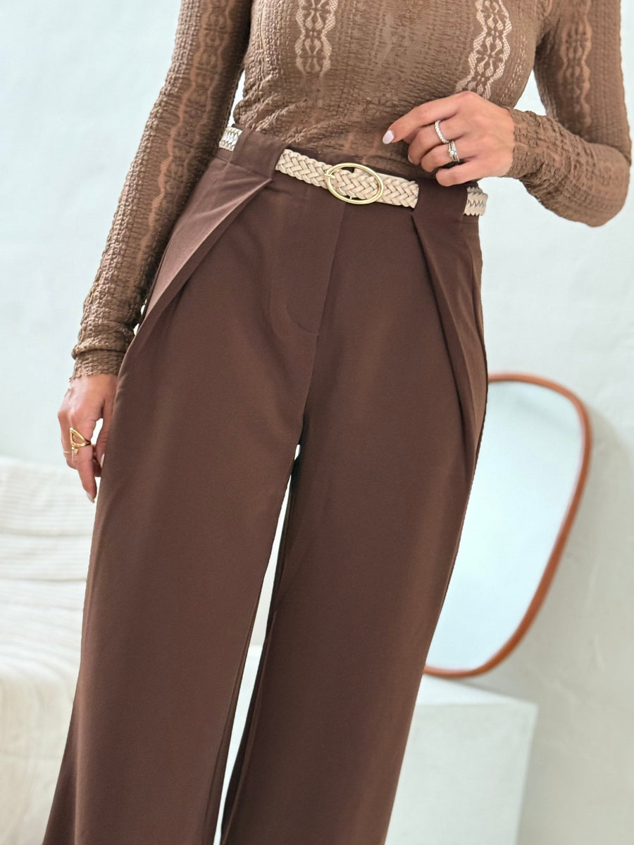 Le pantalon Ernestine marron - Gualap