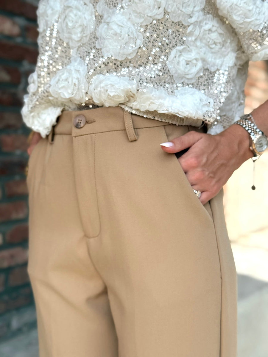 Le pantalon Gaelle beige - Gualap