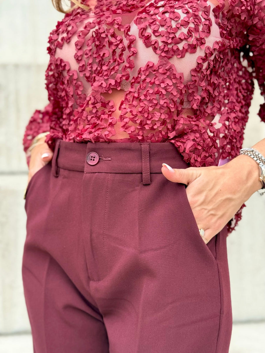 Le pantalon Gaelle bordeaux - Gualap