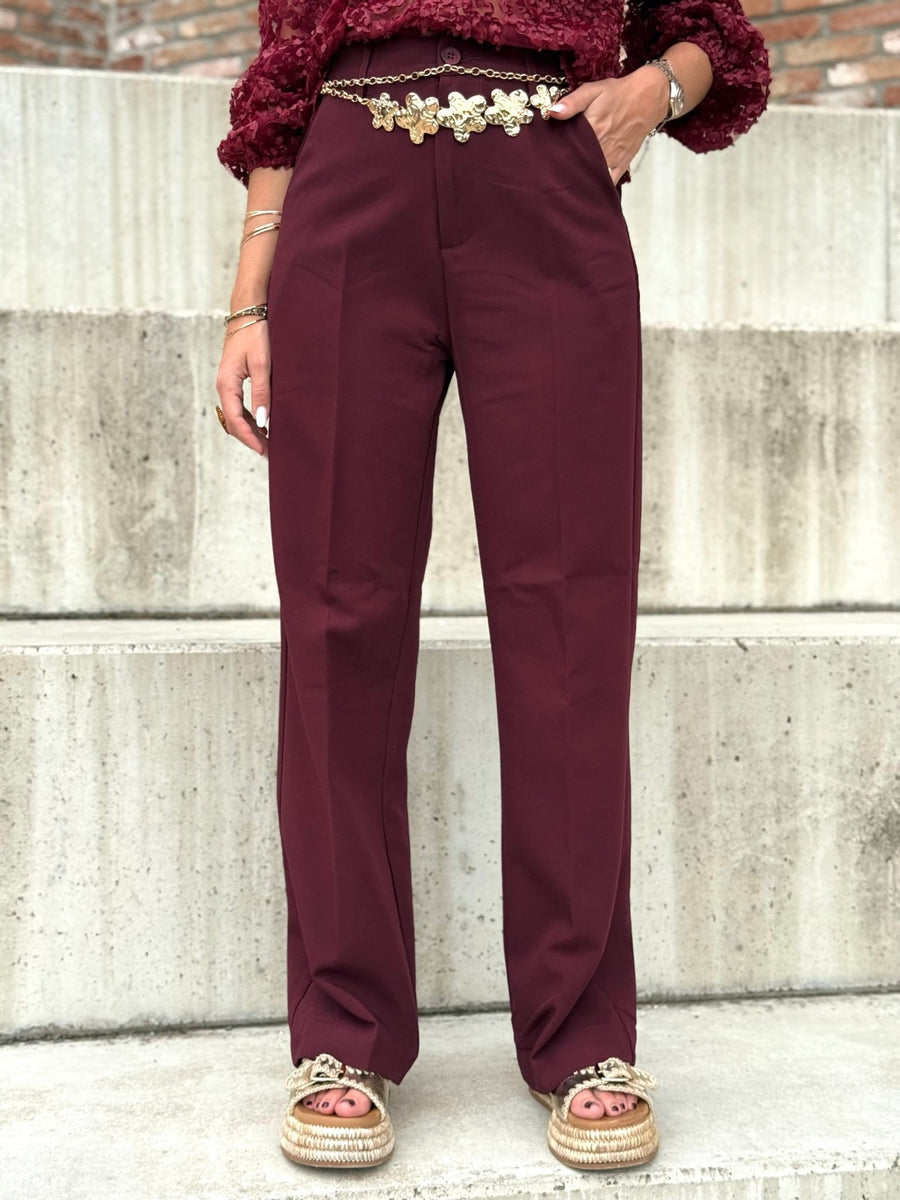 Le pantalon Gaelle bordeaux - Gualap