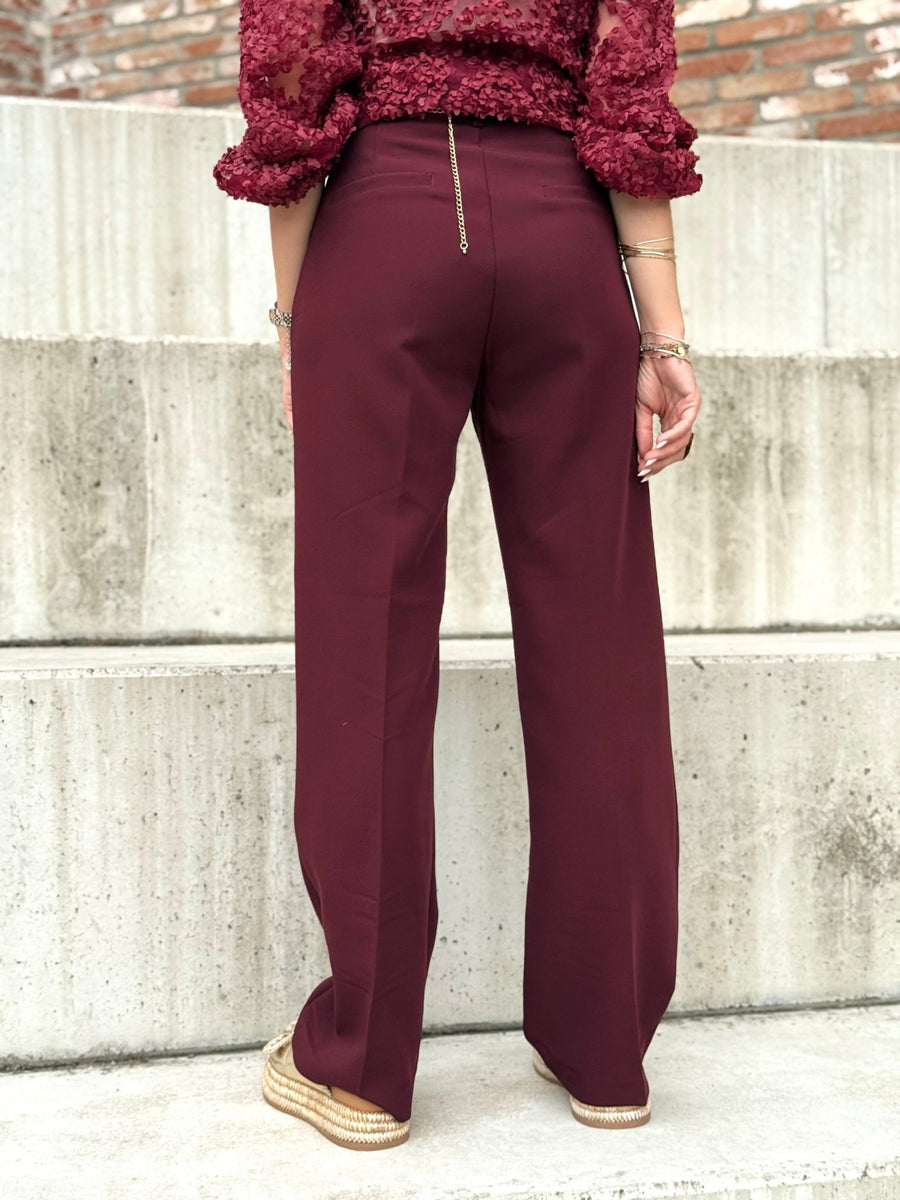 Le pantalon Gaelle bordeaux - Gualap
