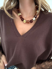 Le pull Edith marron - Gualap
