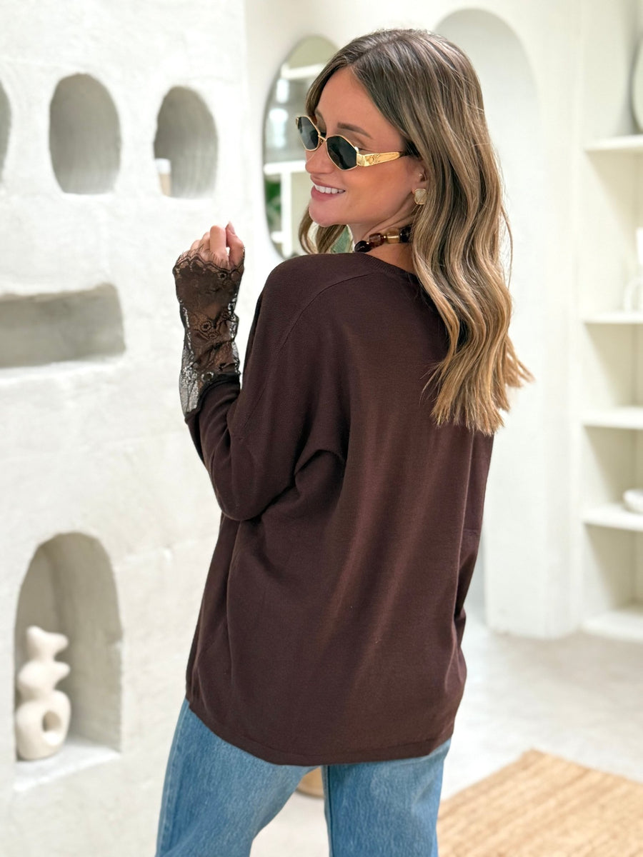 Le pull Edith marron - Gualap