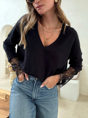 Le pull Edith noir - Gualap