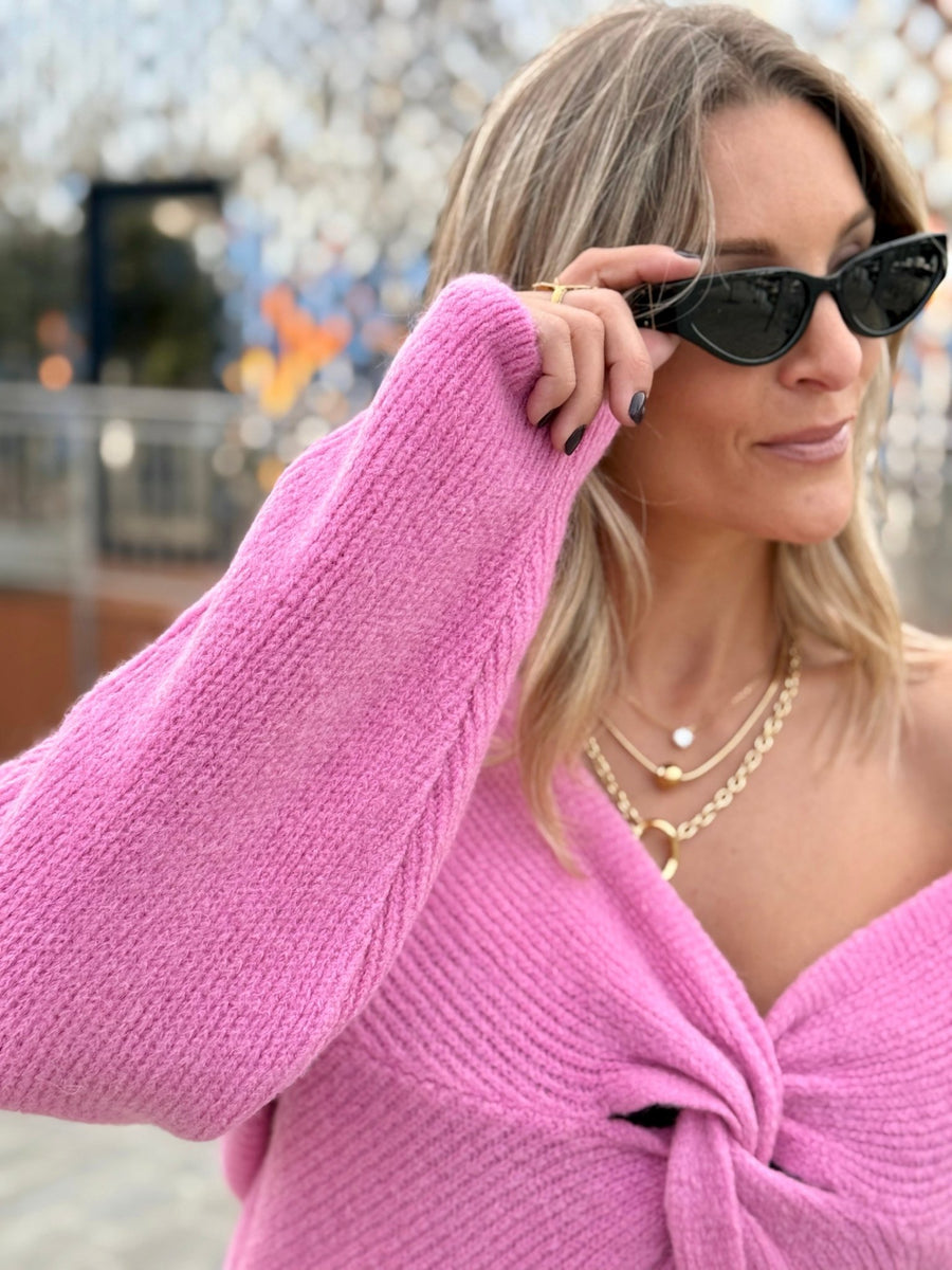 Le pull Logane rose - Gualap