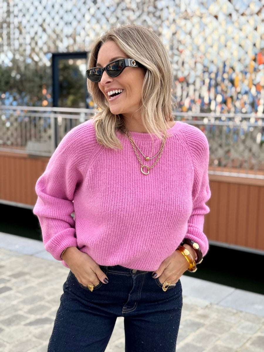Le pull Logane rose - Gualap