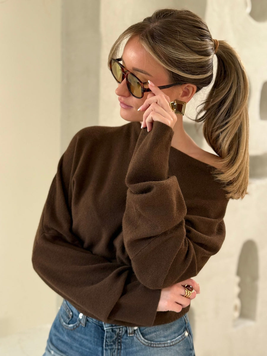 Le pull Marlene marron - Gualap