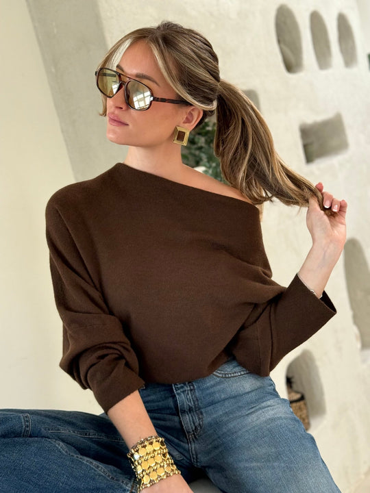 Le pull Marlene marron - Gualap