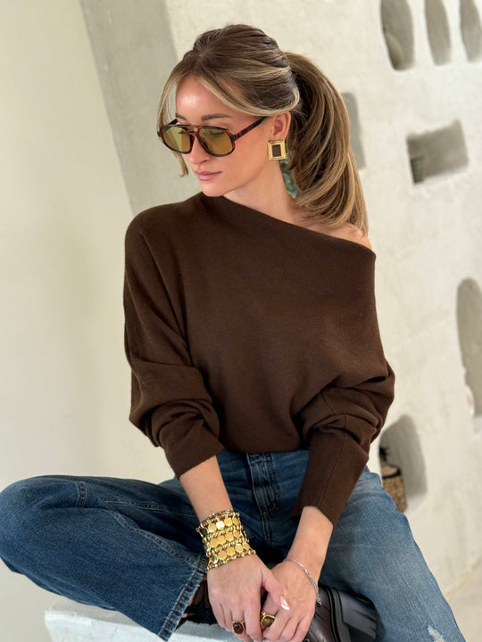 Le pull Marlene marron - Gualap
