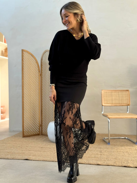 Le pull Marlene noir - Gualap
