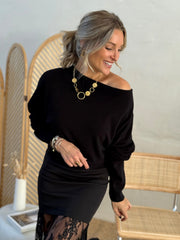 Le pull Marlene noir - Gualap