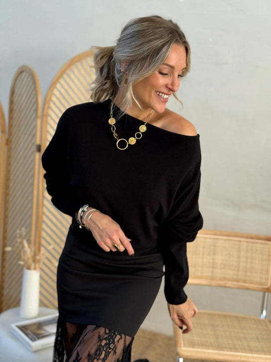 Le pull Marlene noir - Gualap