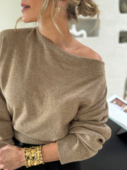 Le pull Marlene taupe - Gualap