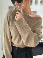 Le pull Marlene taupe - Gualap