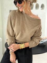 Le pull Marlene taupe - Gualap