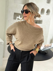 Le pull Marlene taupe - Gualap