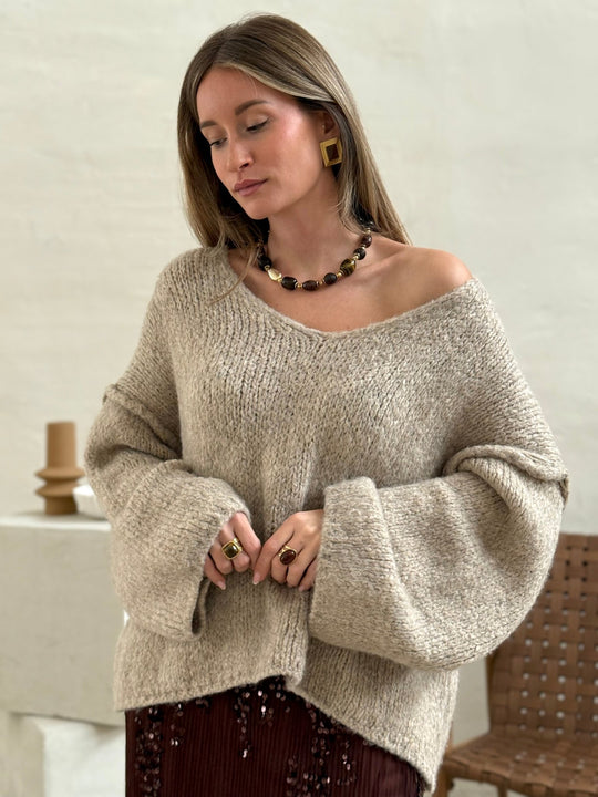Le pull Morgane beige - Gualap