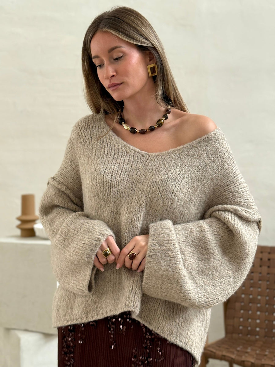 Le pull Morgane beige - Gualap