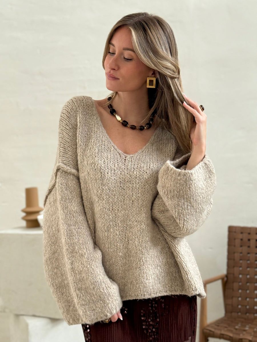Le pull Morgane beige - Gualap