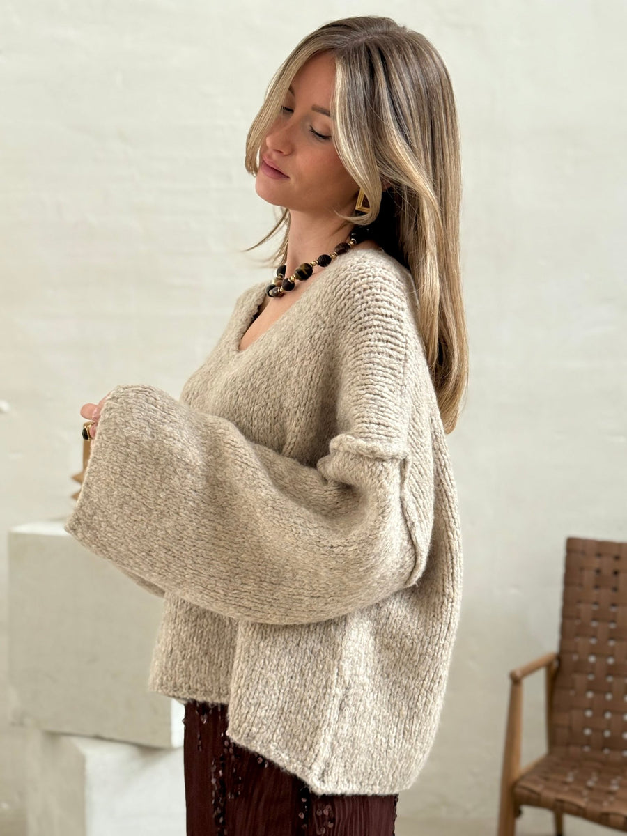 Le pull Morgane beige - Gualap