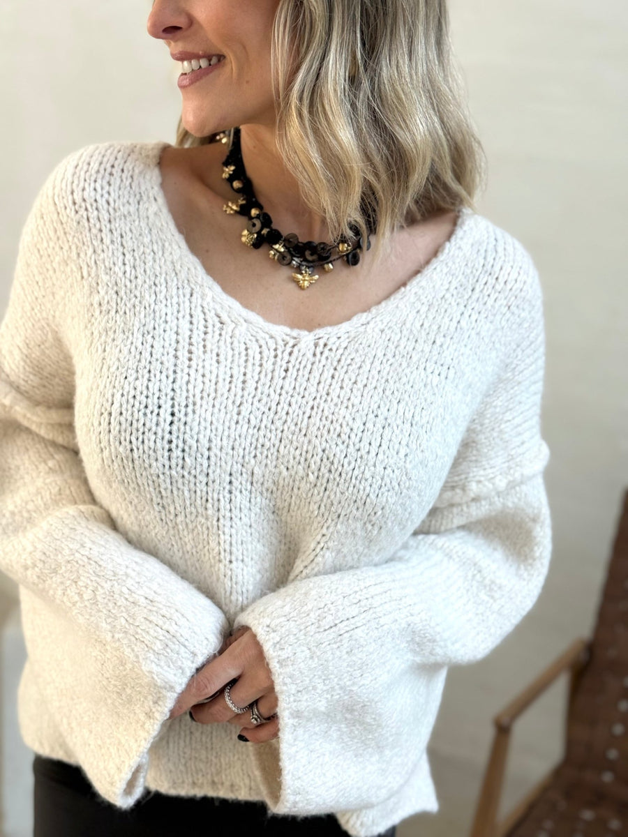 Le pull Morgane blanc casse - Gualap