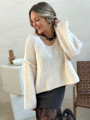 Le pull Morgane blanc casse - Gualap