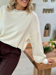 Le pull Salma ecru - Gualap