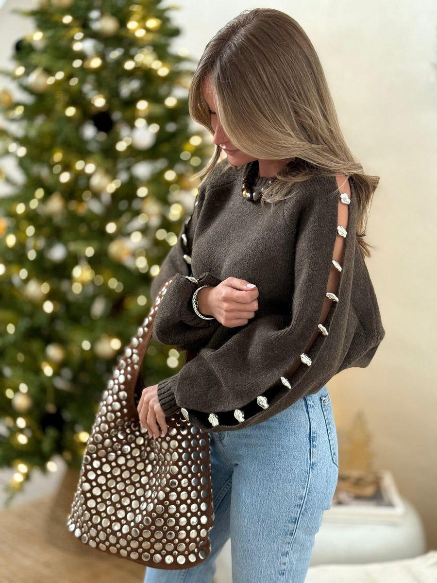 Le pull Suzanne brun - Gualap