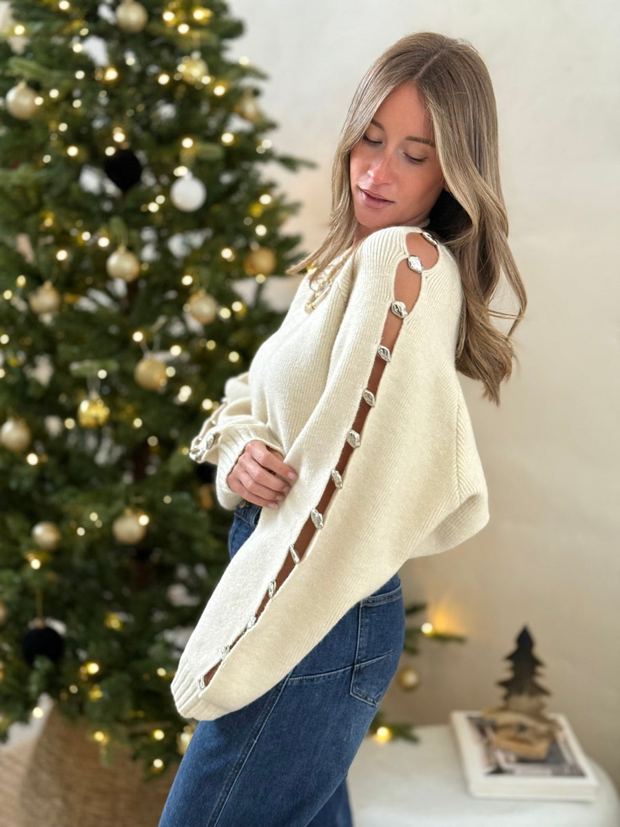 Le pull Suzanne ecru - Gualap