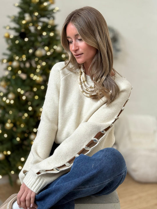 Le pull Suzanne ecru - Gualap