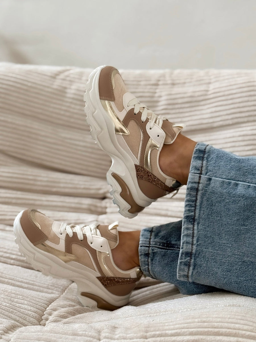 Les baskets Delphine beige - Gualap