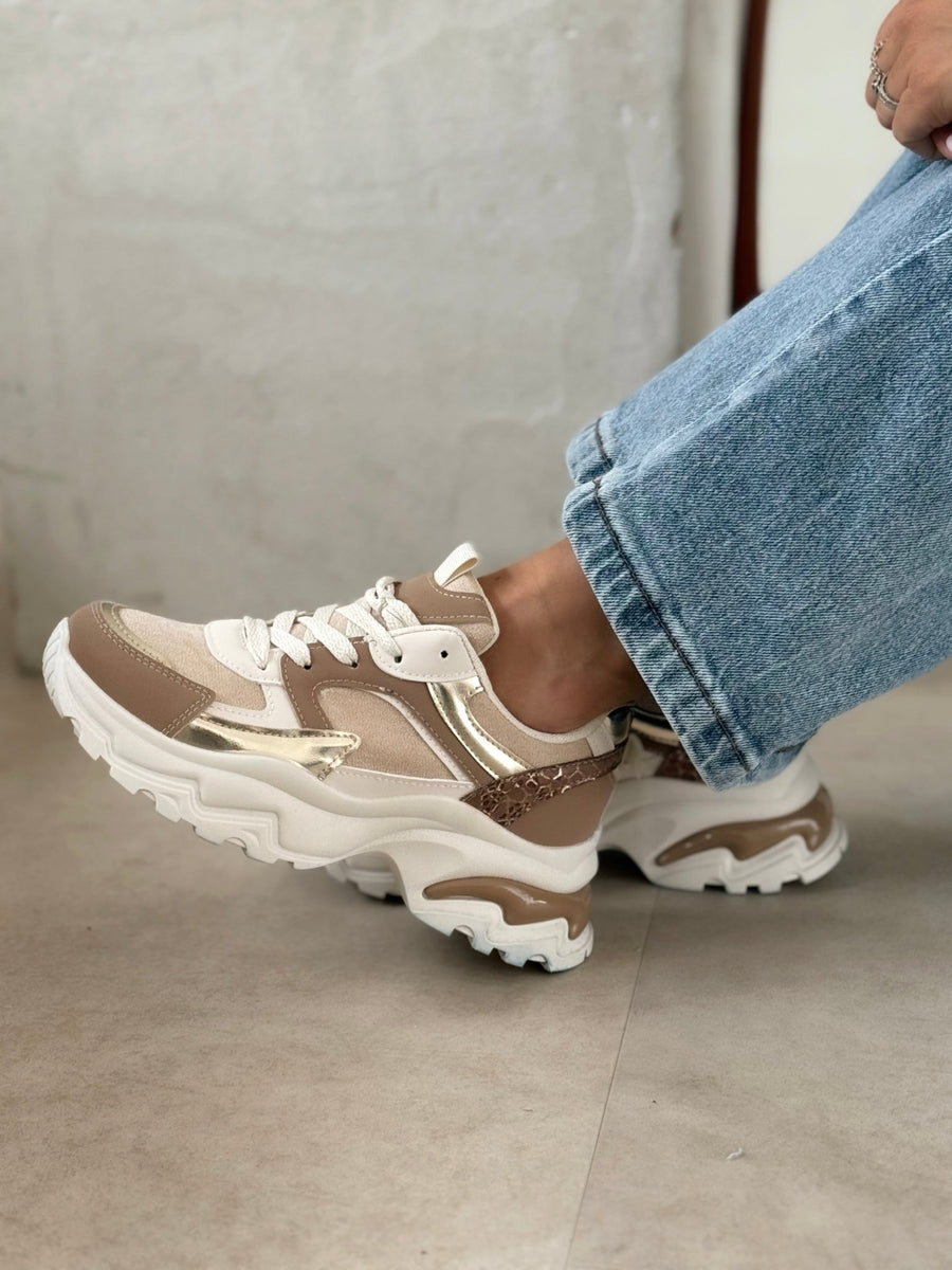 Les baskets Delphine beige - Gualap