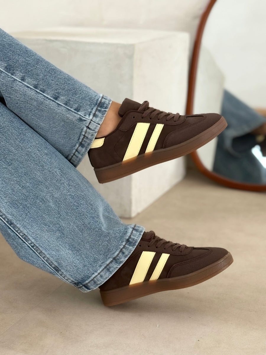 Les baskets Dominique marron - Gualap