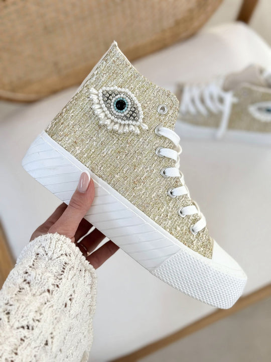 Les baskets Tessa dore - Gualap