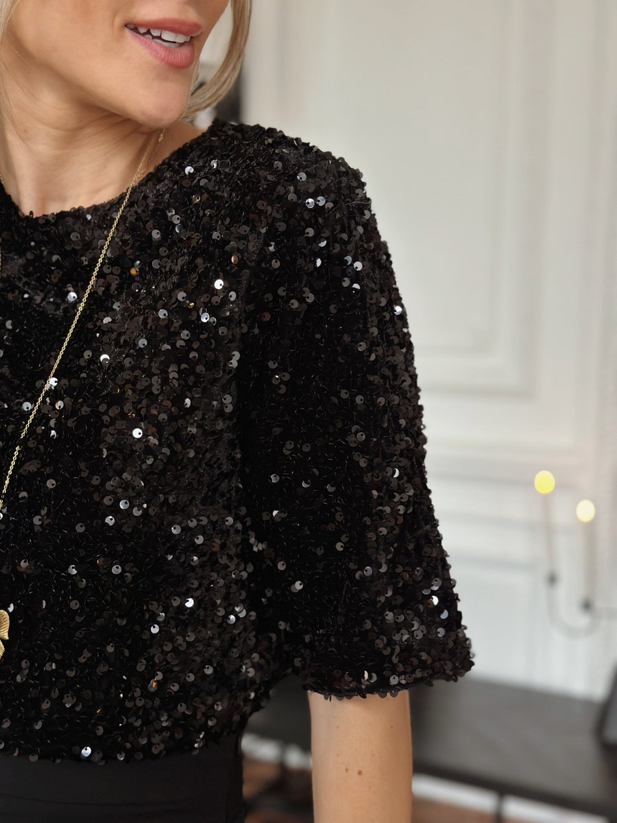 La blouse Kamila noir-Gualap