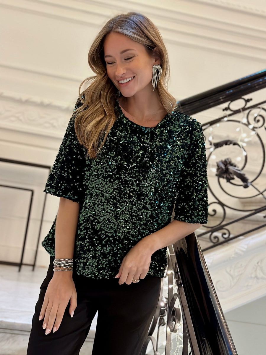 La blouse Kamila vert-Gualap