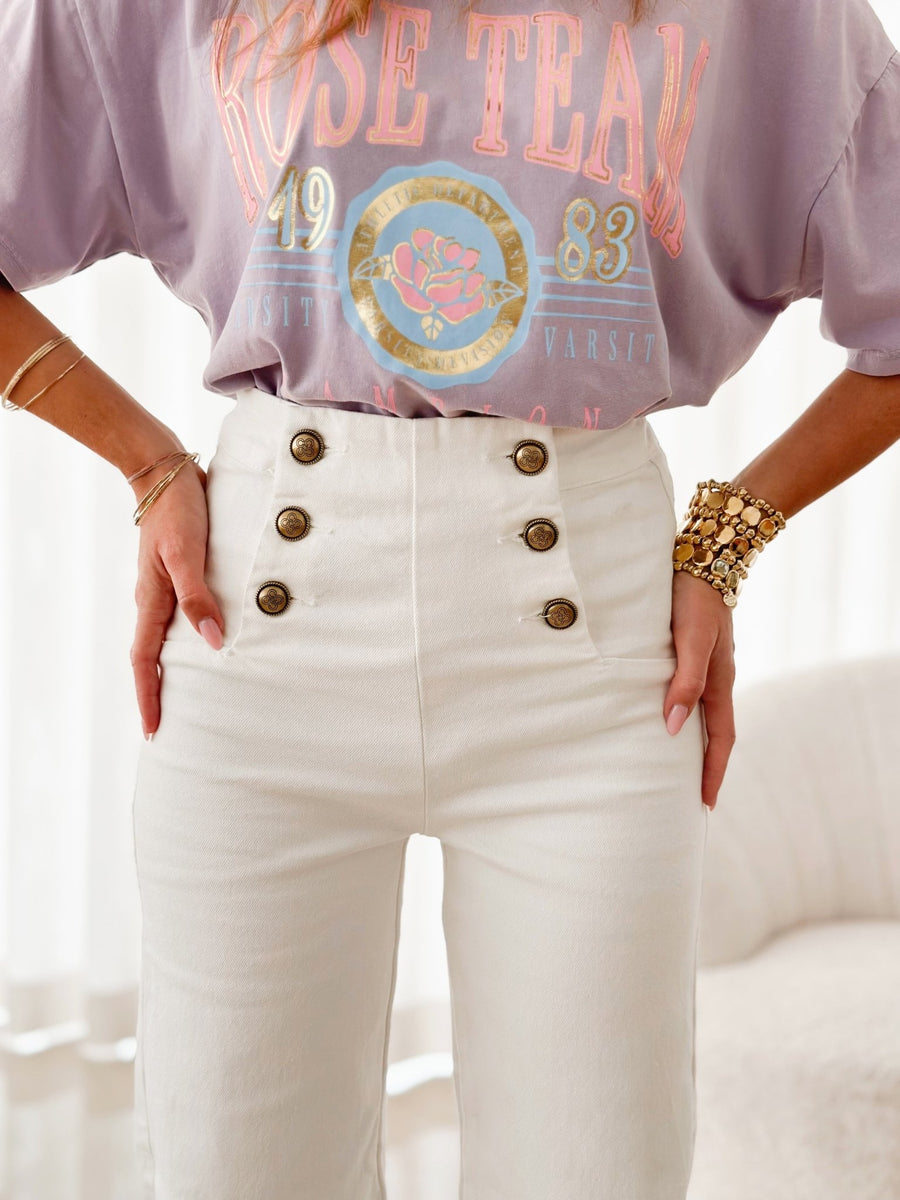 Le jeans Calista blanc-Gualap